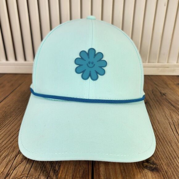 Swannies Golf Happy Flower Snapback Hat Cap Mint Green Rope Performance Sports - Picture 2 of 10